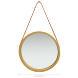 Wall Mirror with Strap 40 cm Gold - Rear View