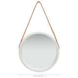 Wall Mirror with Strap 40 cm Silver