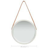 Wall Mirror with Strap 40 cm Silver - Rear View