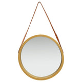 Wall Mirror with Strap 50 cm Gold - Front View