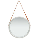 Wall Mirror with Strap 50 cm Silver - Front View