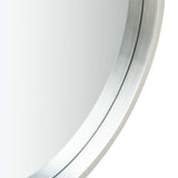 Wall Mirror with Strap 50 cm Silver - Side View