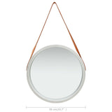 Wall Mirror with Strap 50 cm Silver - Rear View