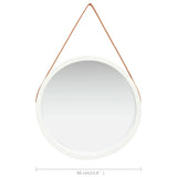 Wall Mirror with Strap 60 cm White