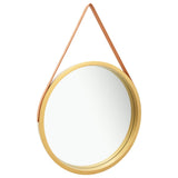 Wall Mirror with Strap 60 cm Gold - Front View