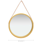 Wall Mirror with Strap 60 cm Gold