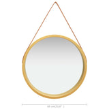 Wall Mirror with Strap 60 cm Gold - Rear View