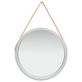 Wall Mirror with Strap 60 cm Silver