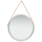 Wall Mirror with Strap 60 cm Silver