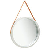 Wall Mirror with Strap 60 cm Silver - Front View