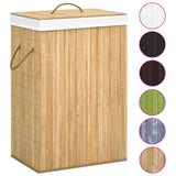 Bamboo Laundry Basket with 2 Sections 72 L - Front View