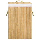 Bamboo Laundry Basket with 2 Sections 72 L