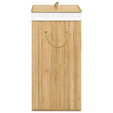Bamboo Laundry Basket with 2 Sections 72 L - 45-Degree Angle