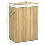 Bamboo Laundry Basket with 2 Sections 72 L - Extra Image