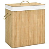 Bamboo Laundry Basket with 2 Sections 100 L