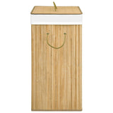 Bamboo Laundry Basket with 2 Sections 100 L - 45-Degree Angle