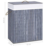 Bamboo Laundry Basket with 2 Sections Grey 100 L - Extra Image