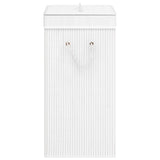 Bamboo Laundry Basket with 2 Sections White 72 L