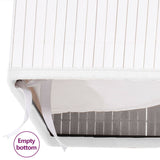 Bamboo Laundry Basket with 2 Sections White 72 L - Low Angle
