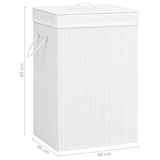 Bamboo Laundry Basket with 2 Sections White 72 L - Extra Image