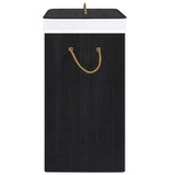 Bamboo Laundry Basket with 2 Sections Black 72 L