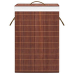 Bamboo Laundry Basket with 2 Sections Brown 72 L