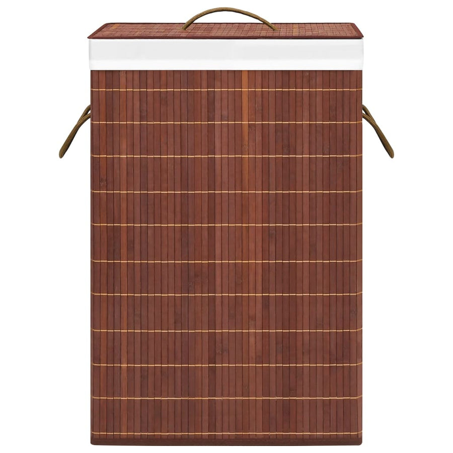 Bamboo Laundry Basket with 2 Sections Brown 72 L