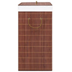 Bamboo Laundry Basket with 2 Sections Brown 72 L