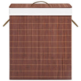 Bamboo Laundry Basket with 2 Sections Brown 100 L - Top-Down View
