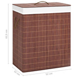 Bamboo Laundry Basket with 2 Sections Brown 100 L - Extra Image