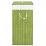 Bamboo Laundry Basket with 2 Sections Green 100 L - 45-Degree Angle
