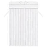 Bamboo Laundry Basket with Single Section White