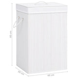 Bamboo Laundry Basket with Single Section White - Extra Image