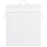 Bamboo Laundry Basket with Single Section White 83 L
