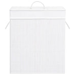 Bamboo Laundry Basket with Single Section White 83 L