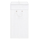 Bamboo Laundry Basket with Single Section White 83 L - 45-Degree Angle