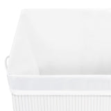 Bamboo Laundry Basket with Single Section White 83 L - Rear View