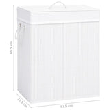 Bamboo Laundry Basket with Single Section White 83 L - Extra Image