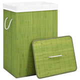 Bamboo Laundry Basket with Single Section Green - Top-Down View