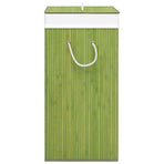 Bamboo Laundry Basket with Single Section Green