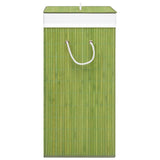Bamboo Laundry Basket with Single Section Green - 45-Degree Angle