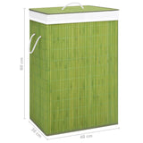 Bamboo Laundry Basket with Single Section Green - Extra Image
