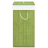 Bamboo Laundry Basket with Single Section Green 83 L - 45-Degree Angle