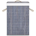 Bamboo Laundry Basket with Single Section Grey