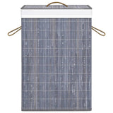 Bamboo Laundry Basket with Single Section Grey - Top-Down View
