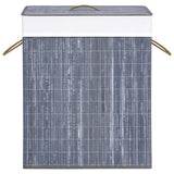 Bamboo Laundry Basket with Single Section Grey 83 L - Top-Down View