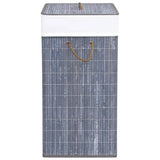 Bamboo Laundry Basket with Single Section Grey 83 L - 45-Degree Angle