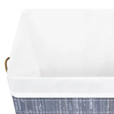 Bamboo Laundry Basket with Single Section Grey 83 L - Close-Up Angle