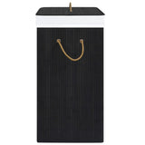 Bamboo Laundry Basket with Single Section Black