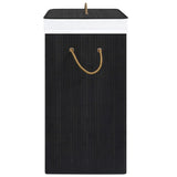 Bamboo Laundry Basket with Single Section Black - 45-Degree Angle